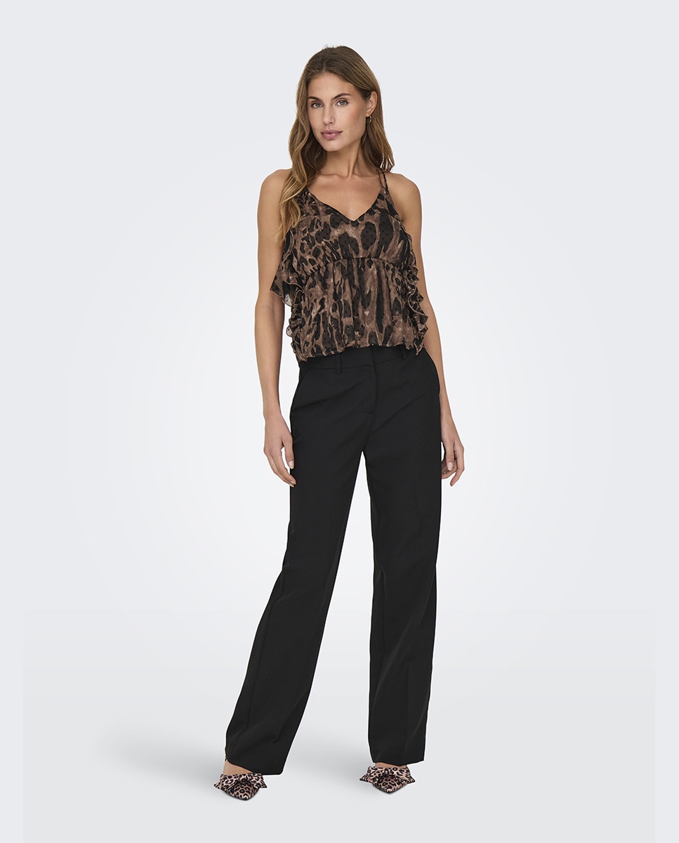 Blusa de Alças com Franjas Preto-7