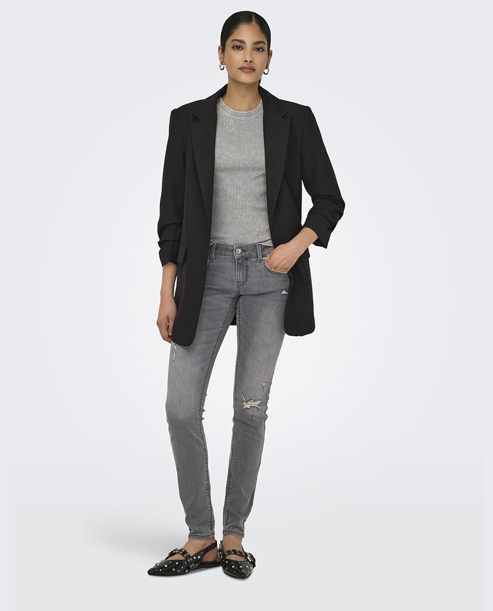 Blazer Básico Comprido Preto-7