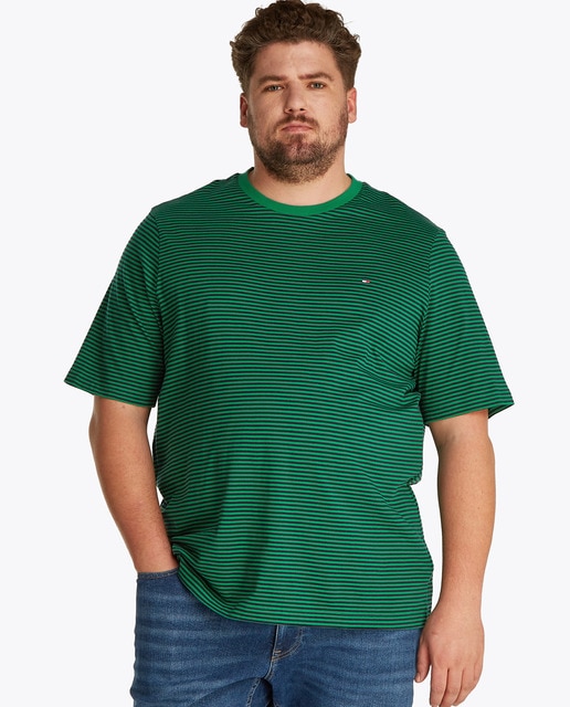 Imagen 0 de Camiseta de caballero con estampado de rayas tallas grandes