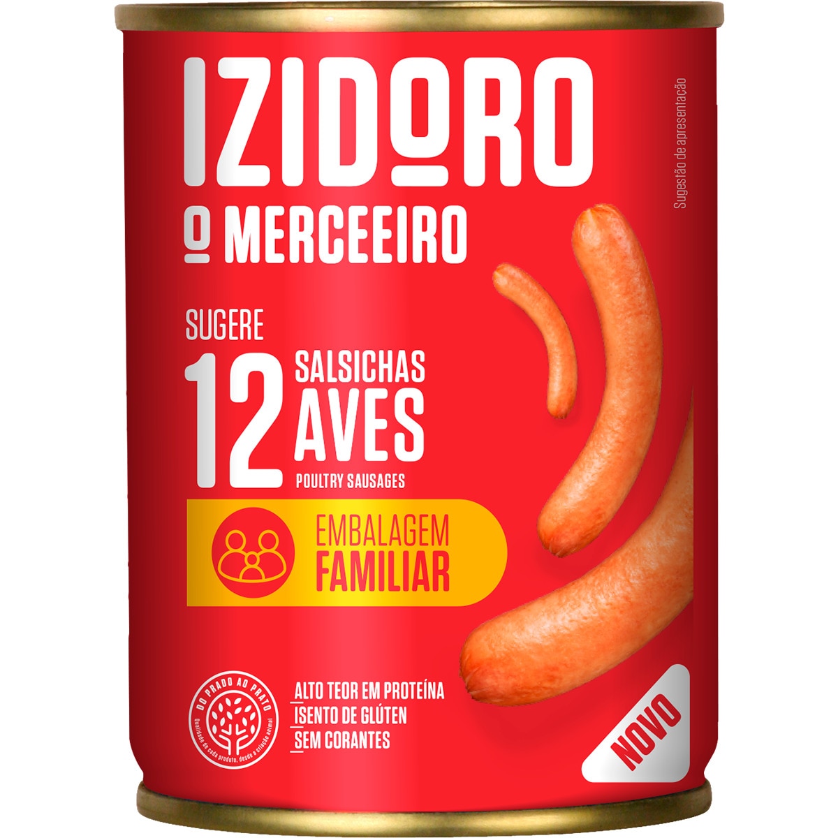 Salsichas de Aves 12 unidades lata 240 g