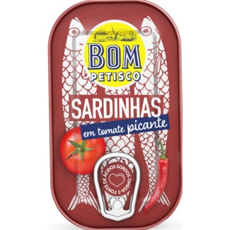Sardinhas em Tomate Picante lata 120 g - Bom Petisco
