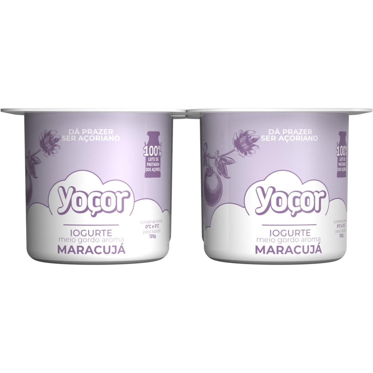 Iogurte com Aroma a Maracujá Pack 4 embalagem 125 g