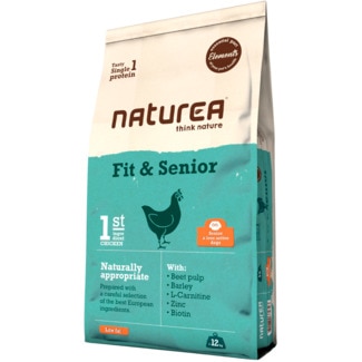 Alimento Seco para Cão Fit e Sénior embalagem 12 kg - Naturea