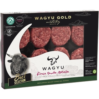 mini burger meat de vacuno de raza Wagyu sin gluten 8 unidades bandeja 280 g - Santa Rosalia