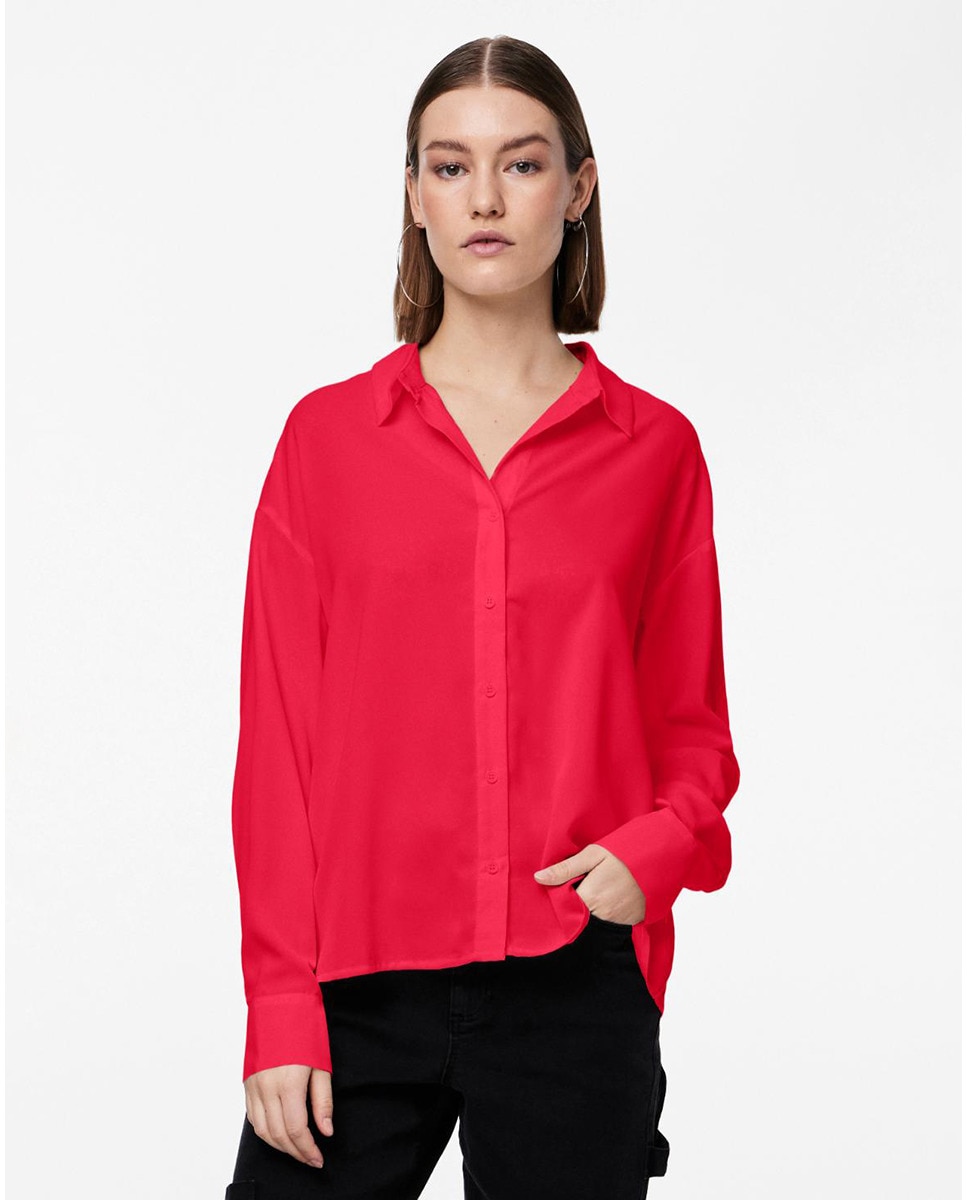 Camisa básica Vermelho-1