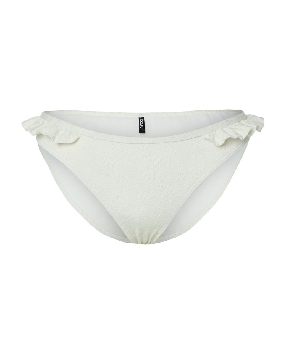 Cueca de Biquíni com Folho Branco-5