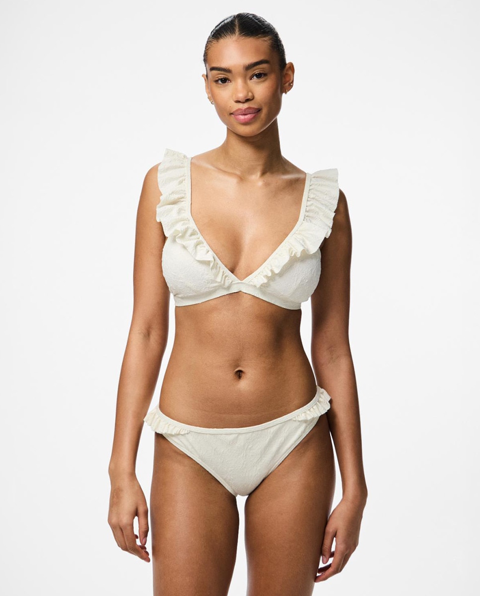 Cueca de Biquíni com Folho Branco-3