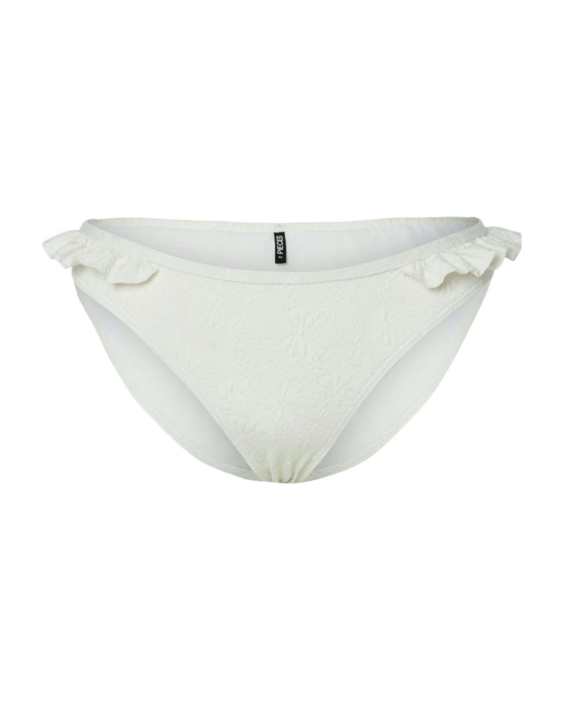 Cueca de Biquíni com Folho Branco-5