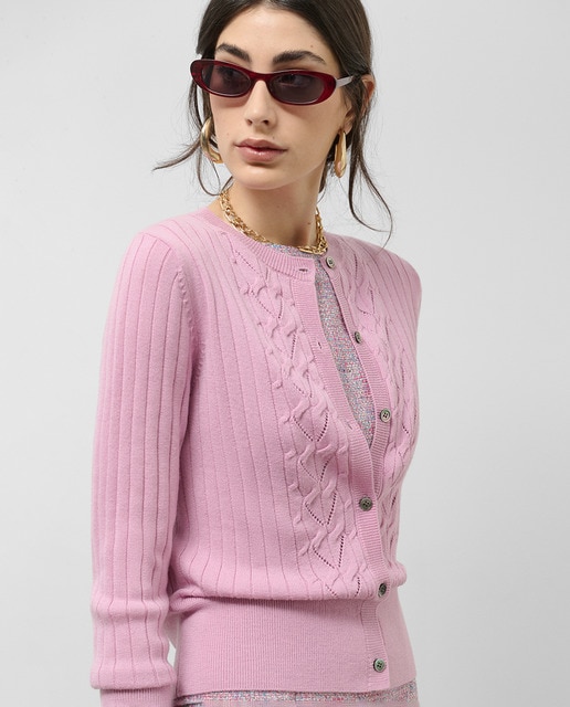 Imagen 0 de Cárdigan de mujer canalé con ochos