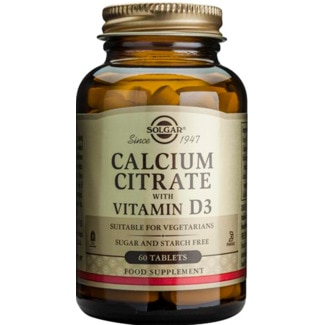 Cálcio Citrate + Vitamina D3 embalagem 60 unidades - Solgar