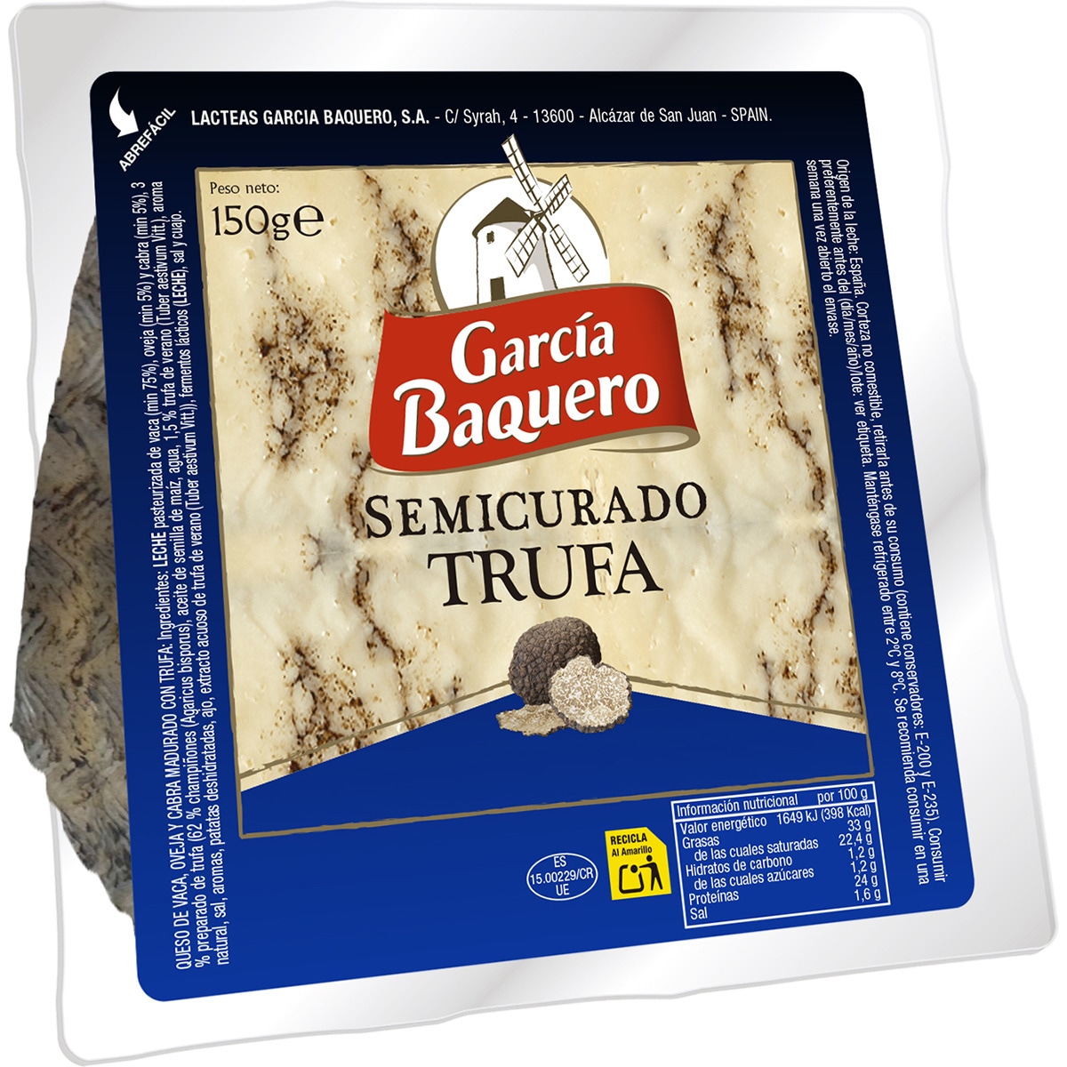 queso semicurado trufa cuña 150 g