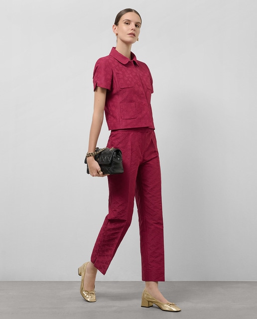 Pantalón recto de mujer piqué