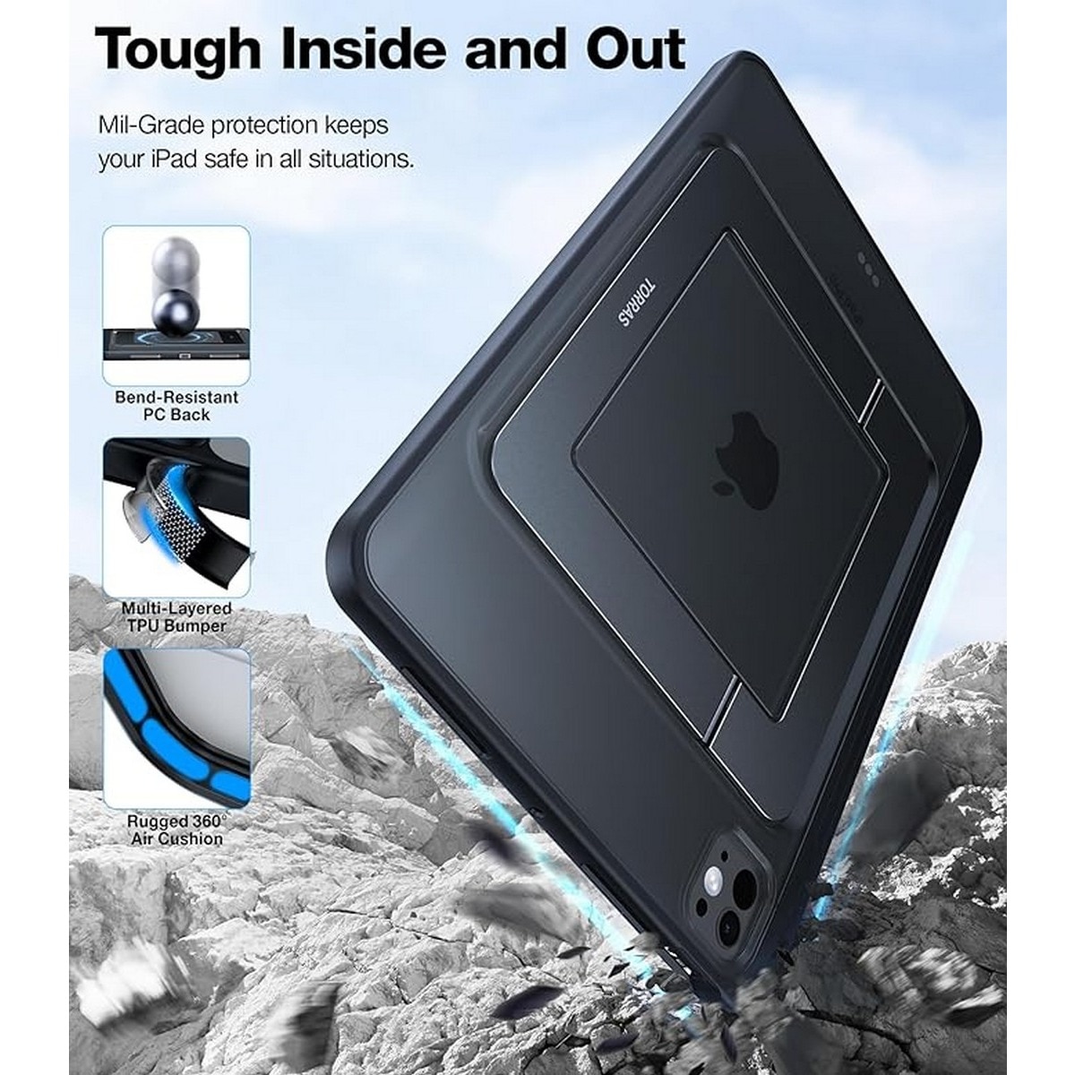 Capa Torras Duo Series para iPad Air 11" (2024) / Air (4,5) / iPad 2