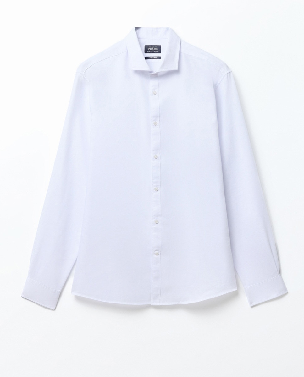 Camisa Regular com Estrutura Branco-4