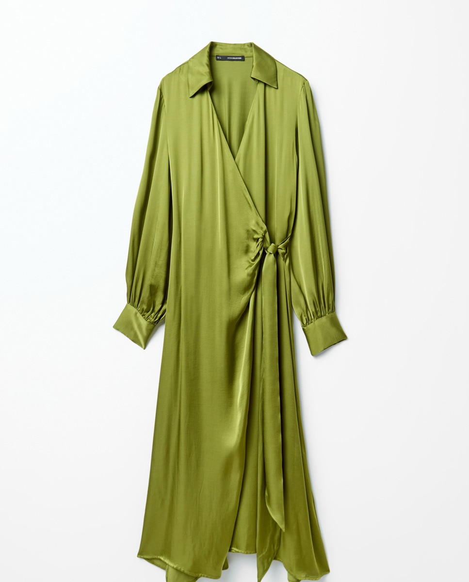 Vestido Camiseiro com Páreo Verde-9
