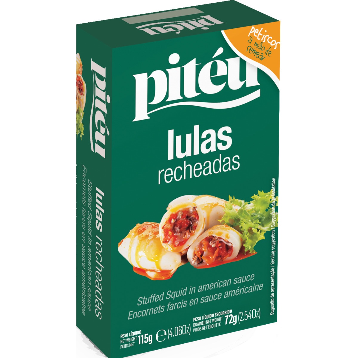 Lulas recheadas lata| 115 g