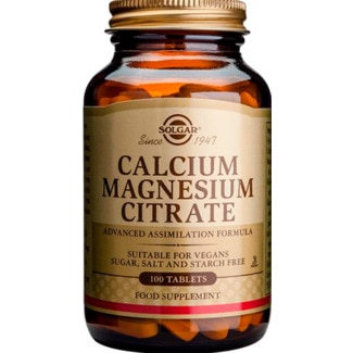 Magnésium Citrate e Calcium embalagem 100 comprimidos - Solgar