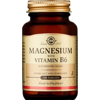 Magnésium e Vitamina B6 embalagem 100 comprimidos - Solgar