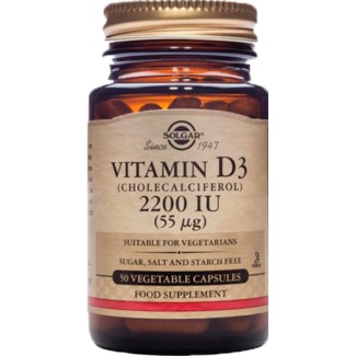 Vitamina D3 55mg embalagem 50 comprimidos - Solgar