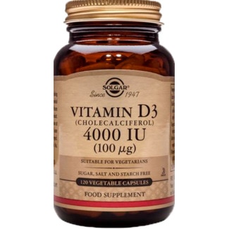Vitamina D3 100mg embalagem 120 - Solgar