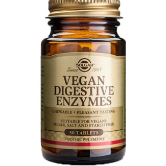 Vegan Digestive e Enzyme embalagem 50 comprimidos - Solgar