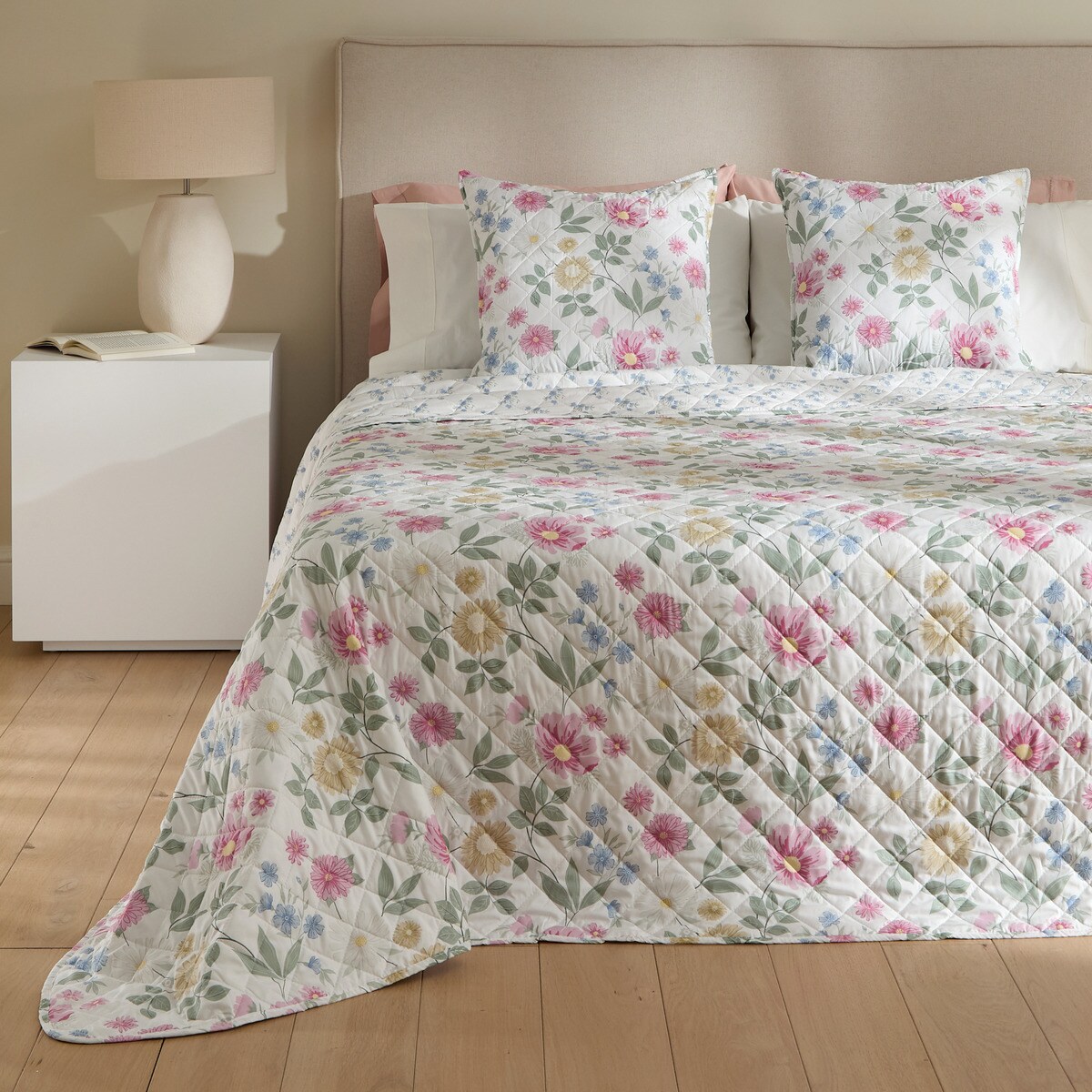 Edredão Reversível com Capa de Almofada Wisteria Rosa-1