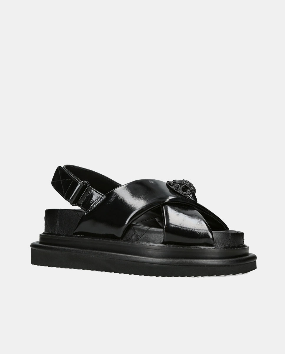 Sandálias Orson Cross Strap com Plataforma Preto-4