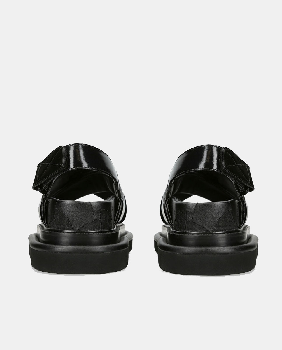 Sandálias Orson Cross Strap com Plataforma Preto-3