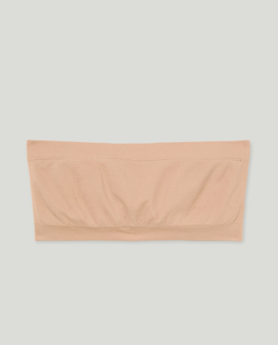Top Bandeau sem Costuras Bege-2