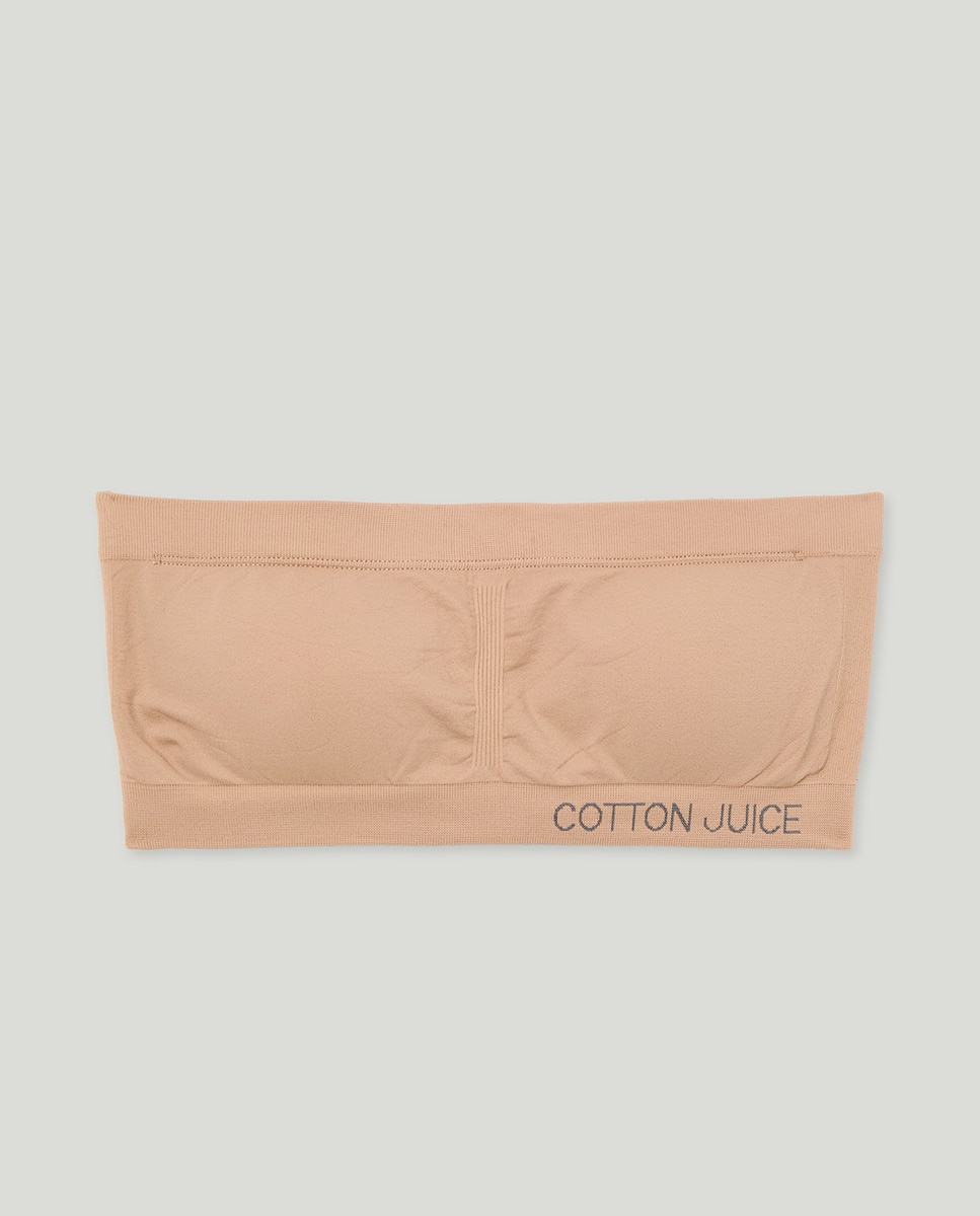 Top Bandeau sem Costuras Bege-1