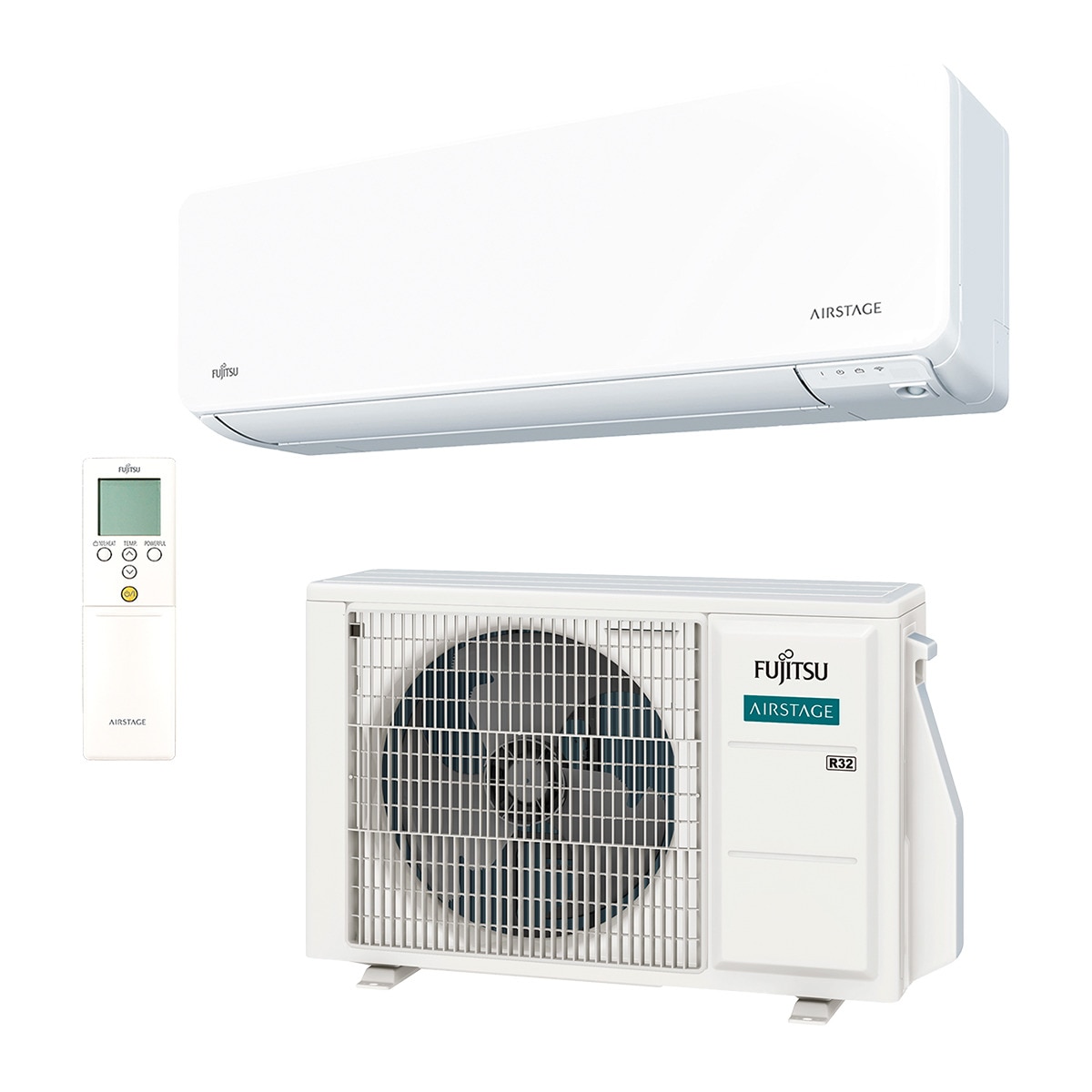 Aire acondicionado Split 1x1 Fujitsu Inverter con 2.923 Frig/h y 3.439 Kcal/h - ASY35-KGTG Blanco-1
