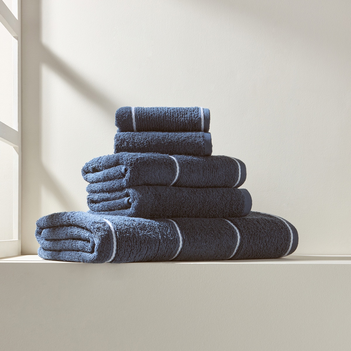 Conjunto de 5 Toalhas de Algodão 450 g/m2 Valeta Azul-1
