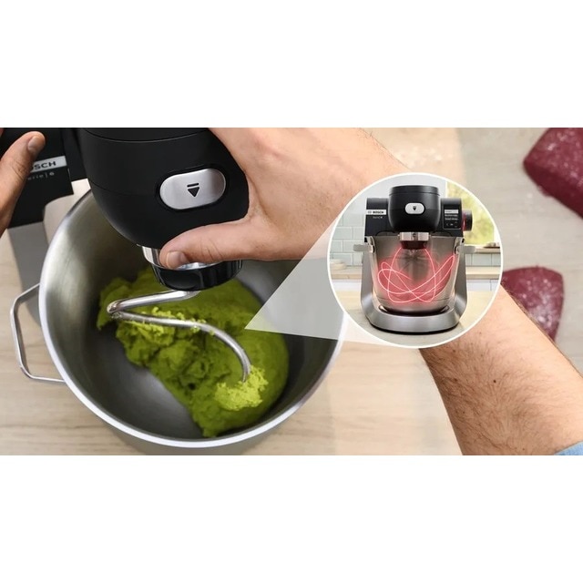 Robot de Cozinha Bosch Serie 6 MUMS6ZS00 com Balança, de 1600 W e Capacidade de 5,5 Litros - Preto e Aço Inoxidável Preto / Inox-6
