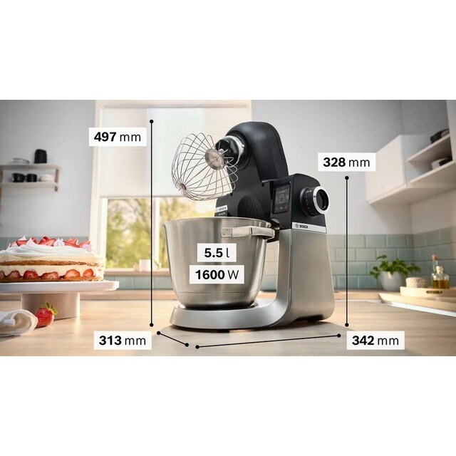Robot de Cozinha Bosch Serie 6 MUMS6ZS00 com Balança, de 1600 W e Capacidade de 5,5 Litros - Preto e Aço Inoxidável Preto / Inox-3