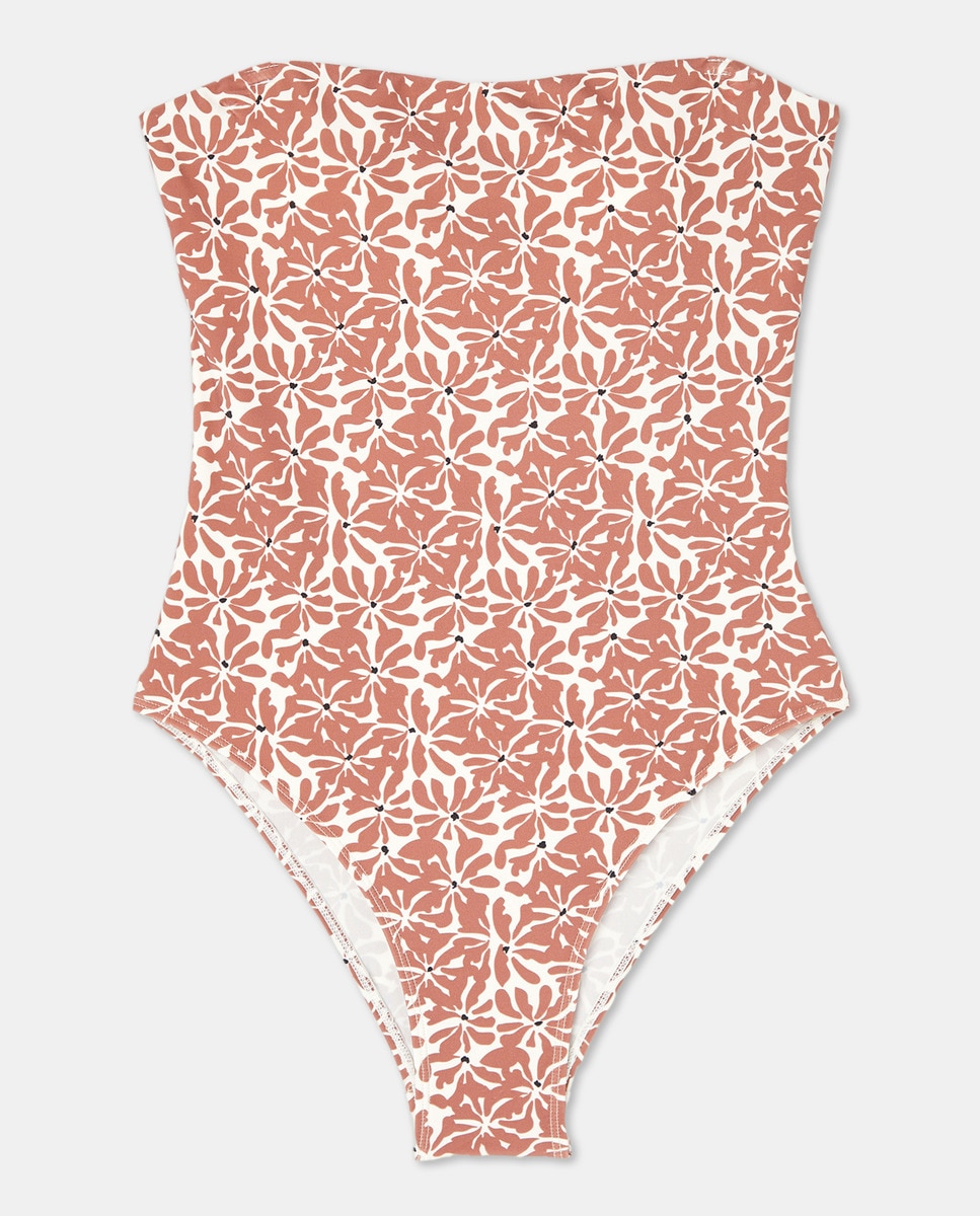 Bañador bandeau tiras espalda Granate-4