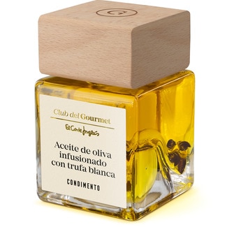 condimento de aceite de oliva virgen extra infusionado con trufa blanca botella 100 ml - Club Del Gourmet