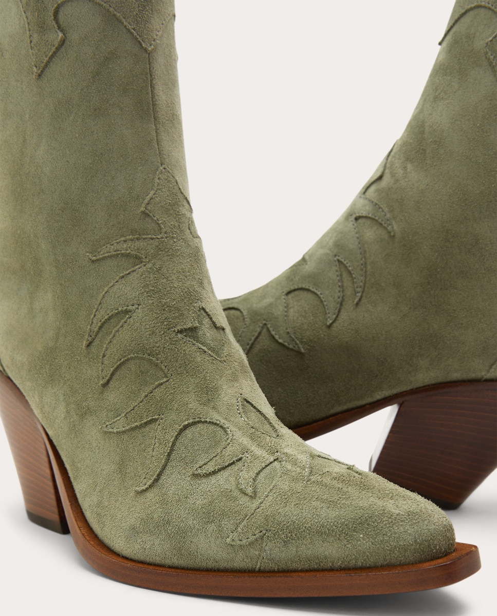 Botins de Cowboy em Pele Preto-4