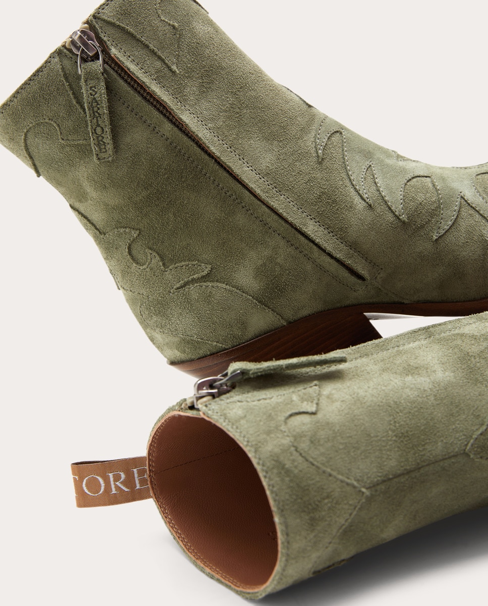 Botins de Cowboy em Pele Preto-5
