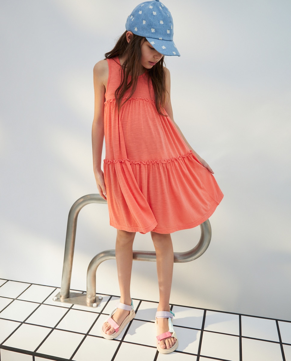 Vestido Liso Flamé 630 Coral-1