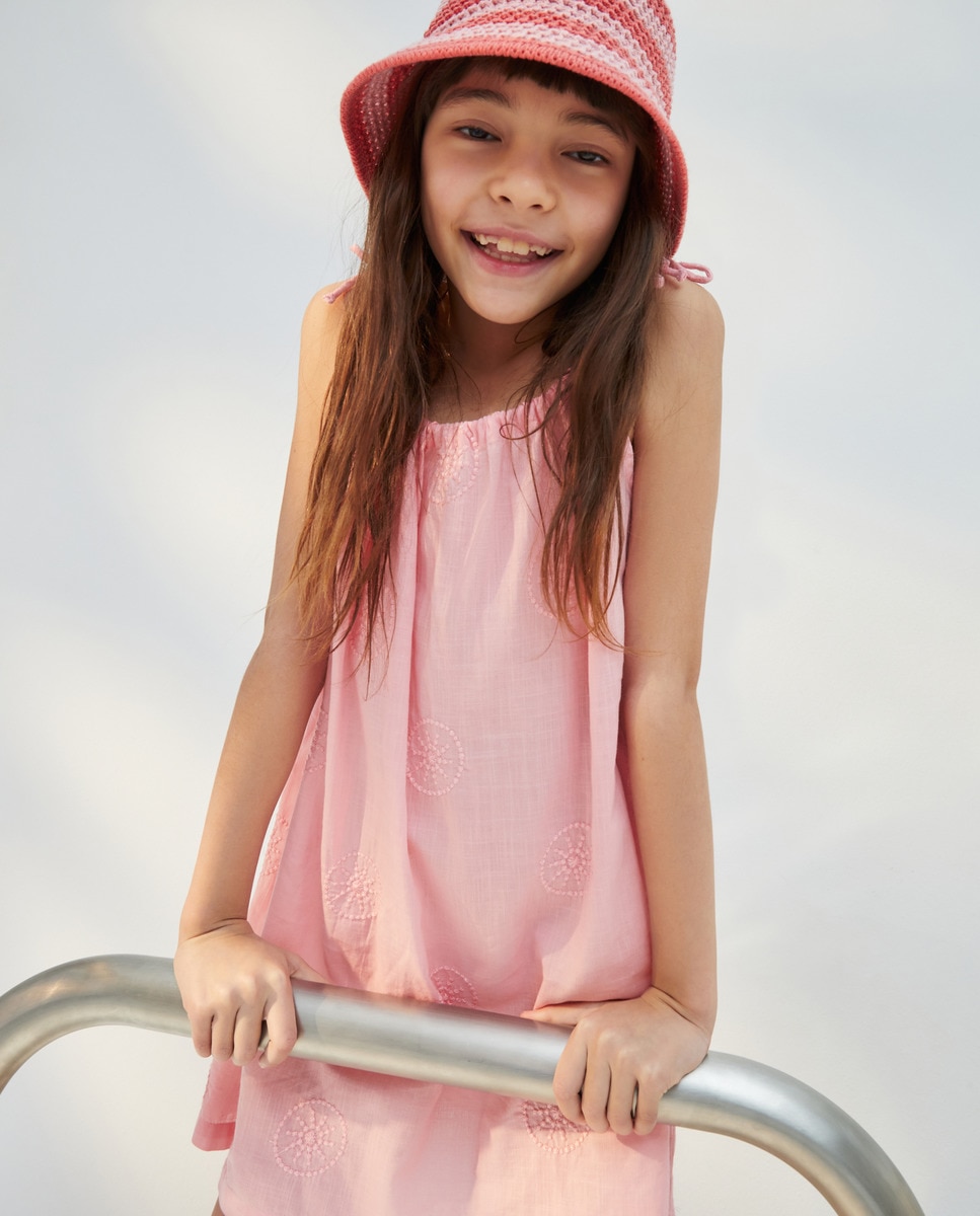 Vestido com Bordados 200 Rosa-2