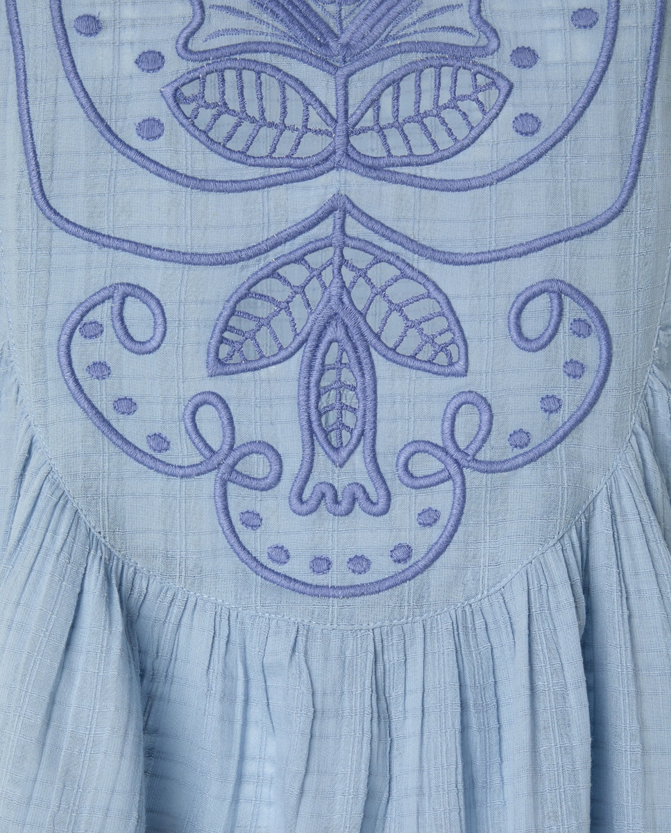 Kaftan com Detalhe Bordado 400 Azul-4