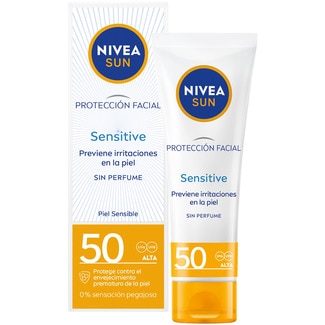 Sensitive protección solar facial antialergias solares SPF-50 tubo 50 ml - Nivea Sun