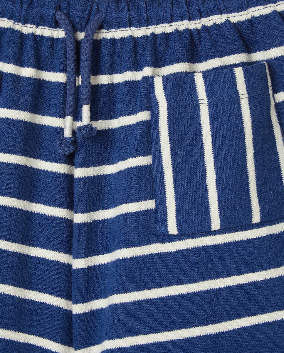 Calções de Felpa com Bolsos Azul-5