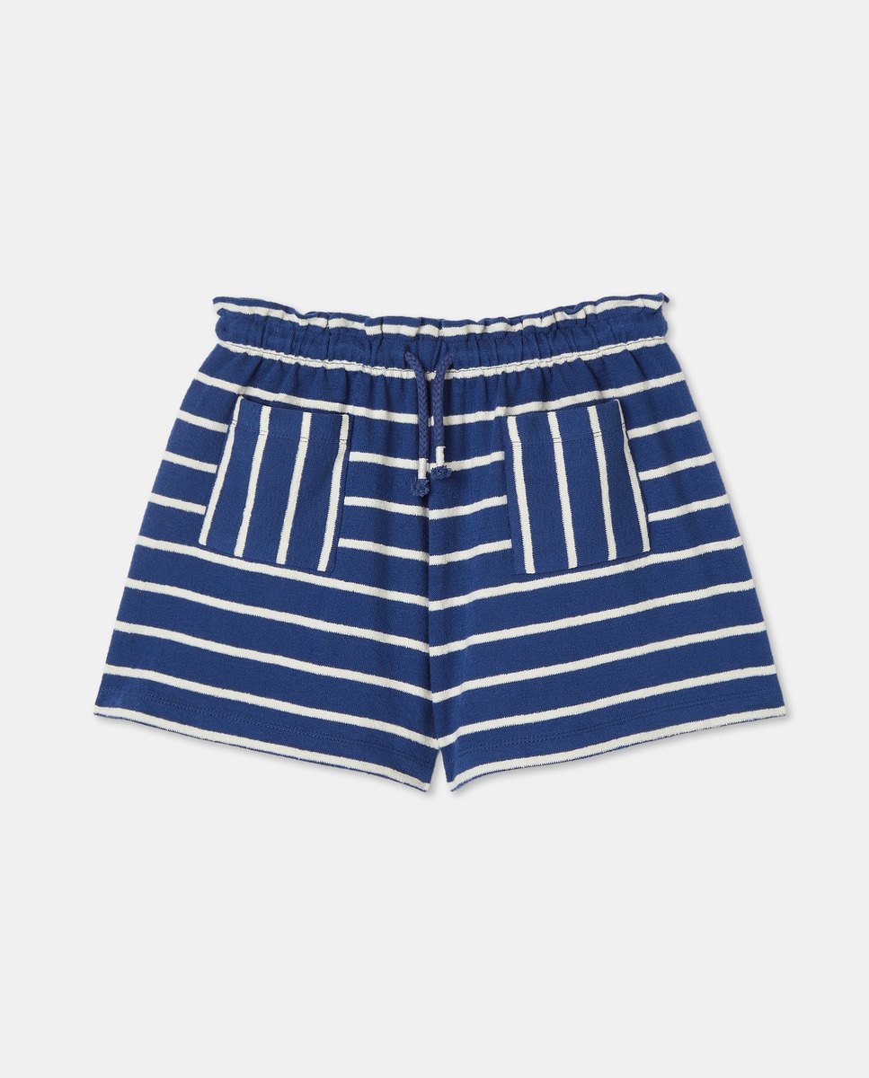 Calções de Felpa com Bolsos Azul-4