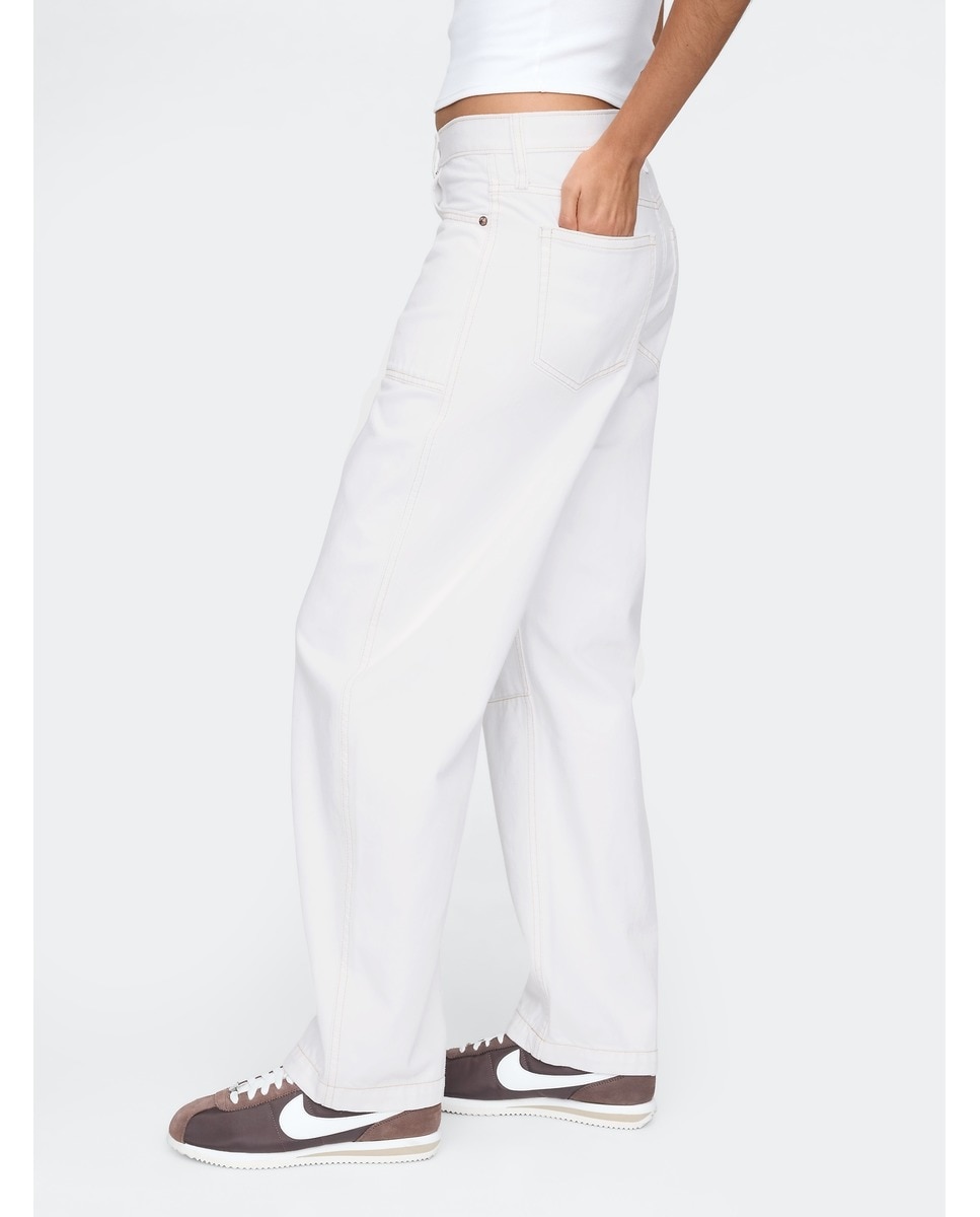 Jeans Barrel de Perna Relaxed Branco-3