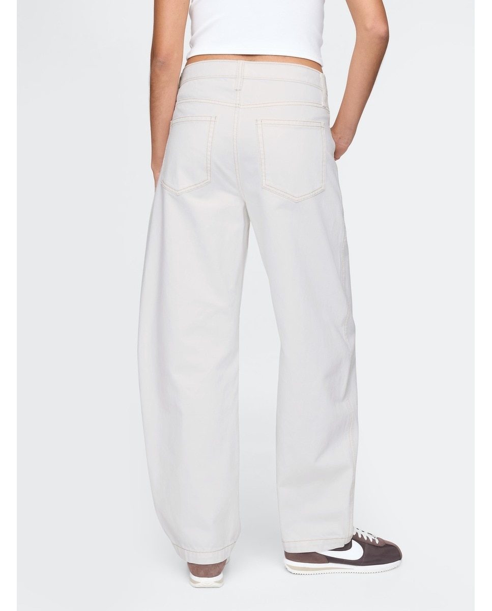 Jeans Barrel de Perna Relaxed Branco-4