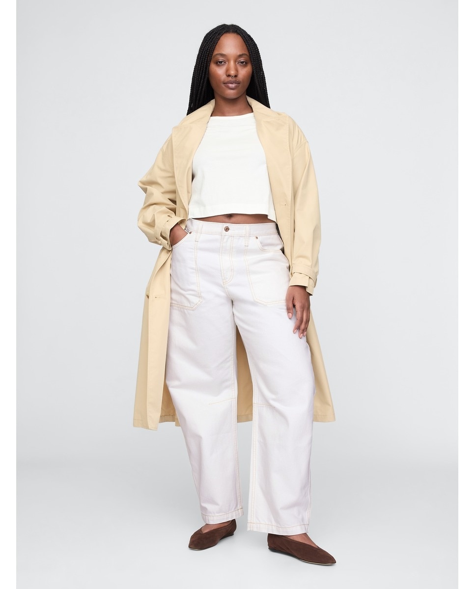 Jeans Barrel de Perna Relaxed Branco-5