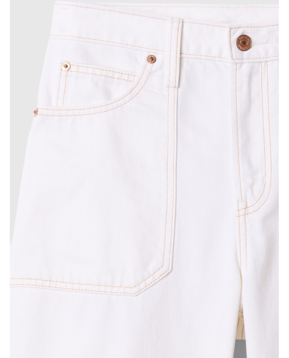 Jeans Barrel de Perna Relaxed Branco-8