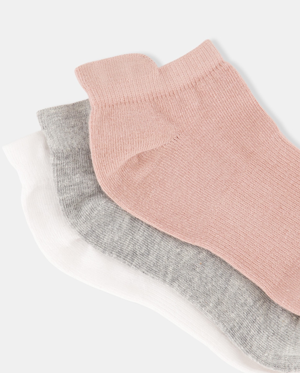 Pack de 3 calcetines infantiles de deporte 200 Rosa-2