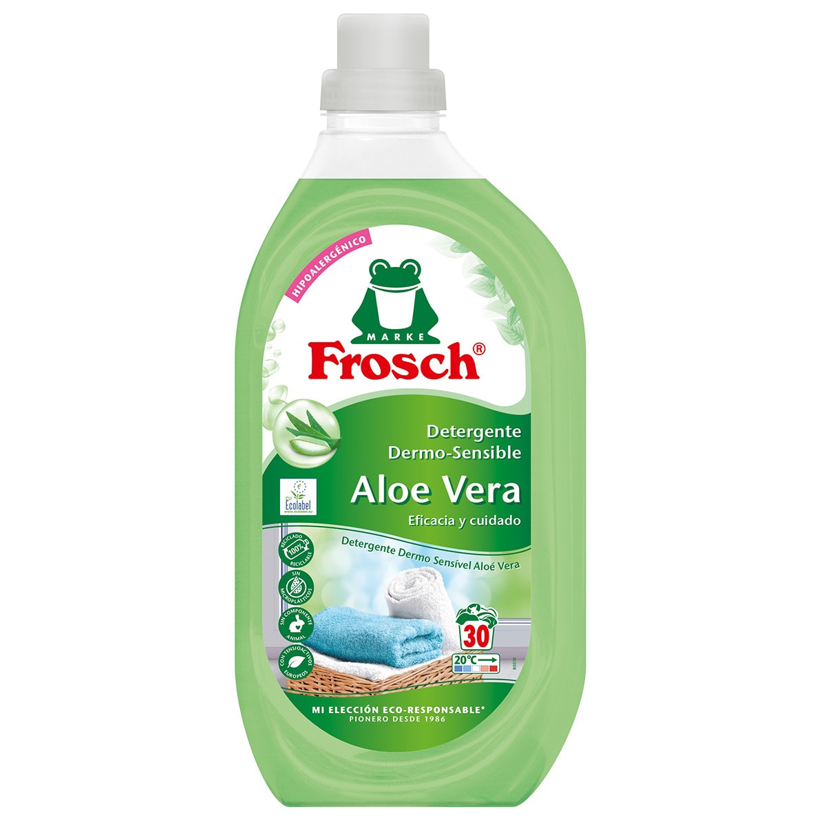 Detergente Roupa Aloé Vera embalagem 30 doses